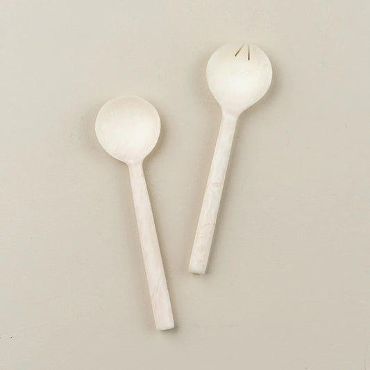 FLOW RESIN SALAD SERVERS | MARSHMALLOW