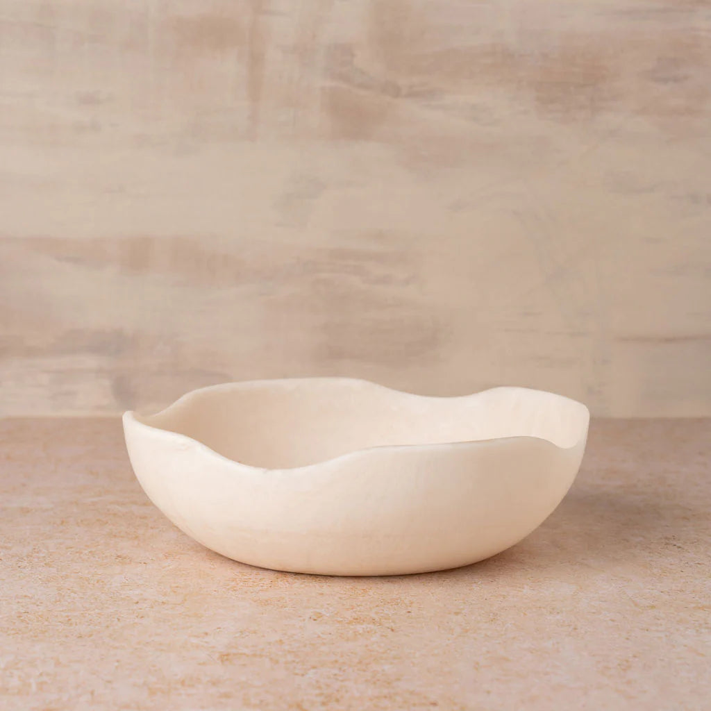 FLOW RESIN SALAD BOWL | MARSHMALLOW