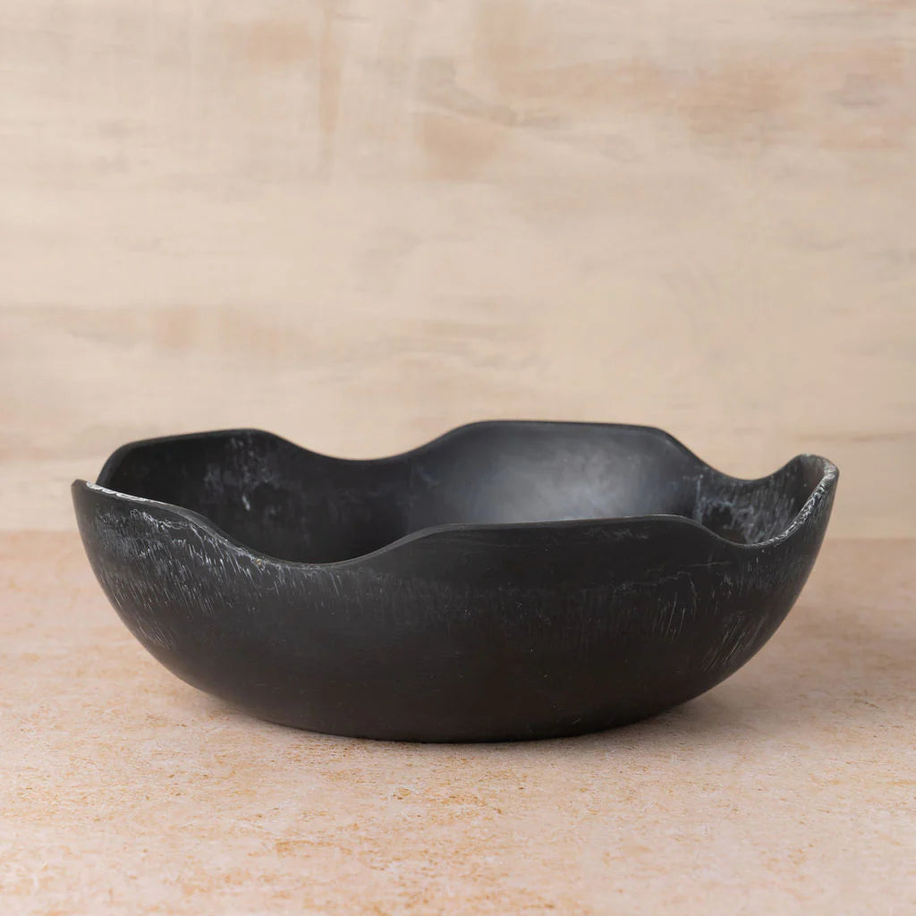 FLOW RESIN SALAD BOWL | BLACK