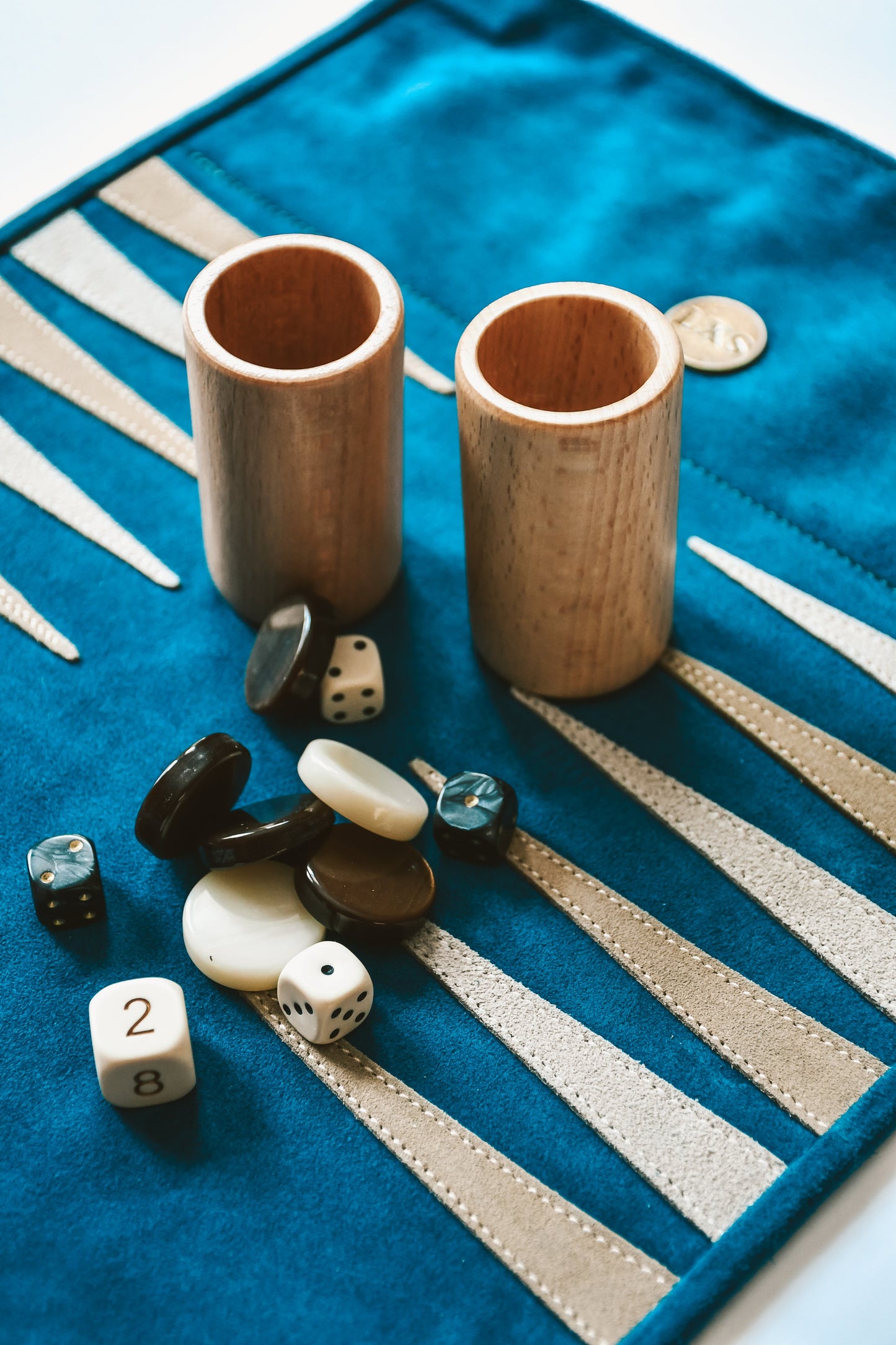 SUEDE TRAVEL BACKGAMMON